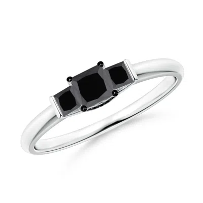 Angara Classic Princess-cut Enhanced Black Diamond Engagement Ring