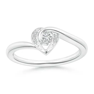 Angara Solitaire Diamond Swirl Heart Ring