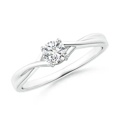 Angara Solitaire Diamond Criss-cross Engagement Ring