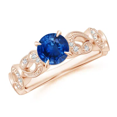 Angara Nature Inspired Blue Sapphire & Diamond Filigree Ring