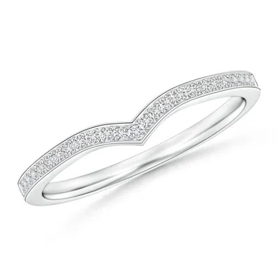Angara Pave Half Eternity Diamond Pointed Wedding Band For Her