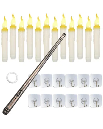 Fresh Fab Finds 12pc Battery Operated Flameless Floating Candle Led Hanging Lights With Remote In White