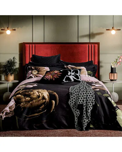 Ted Baker 220 Thread Count Paper Floral Comforter Set In Black