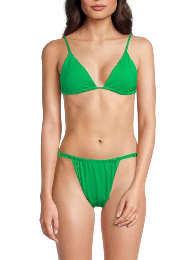 Weworewhat Women's Cooper Triangle Bikini Top In Green