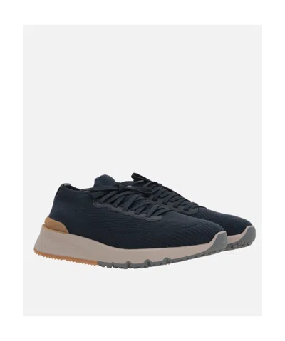 Brunello Cucinelli Stretch Knitted Inserts In Blue