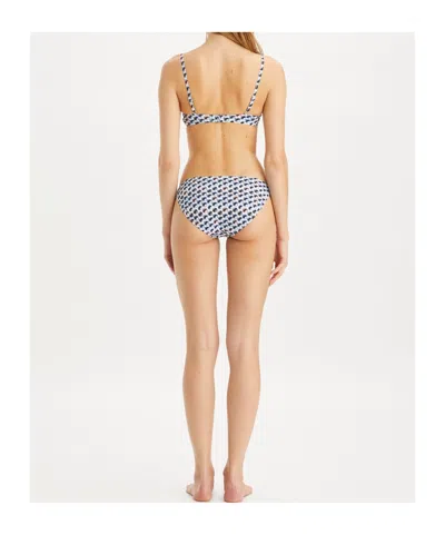 Tory Burch Printed Bikini Bottom In Blue