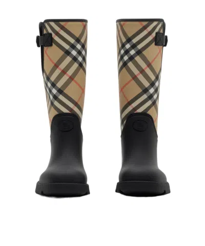 Burberry Marsha Stamp High Synthetic Rubber Rain Boots