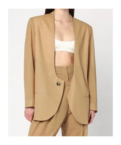 Philosophy Di Lorenzo Serafini Philosophy Beige Wool-blend Jacket In Brown