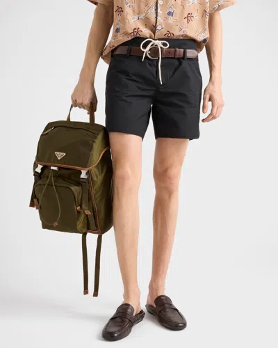 Prada Drawstring Swim Trunks In Black