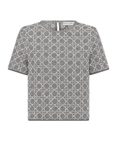 Dior Macrocannage Short-sleeved Top In Gray