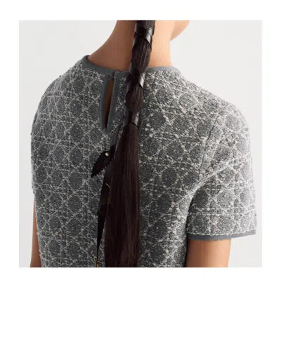 Dior Macrocannage Short-sleeved Top In Gray