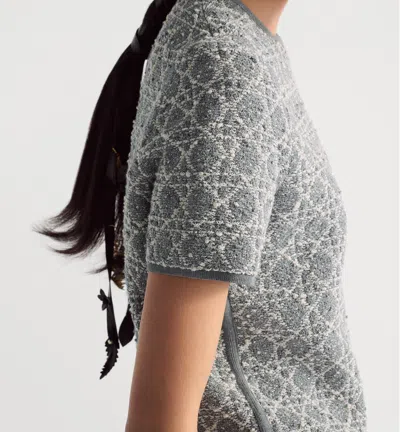 Dior Macrocannage Short-sleeved Top In Gray