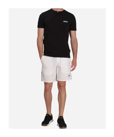 Hugo Boss Slim-fit T-shirt With Popcorn Stripe Fabric In Black