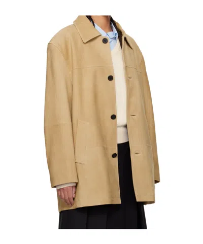 Dunst Tan Suede Half Leather Jacket In Brown