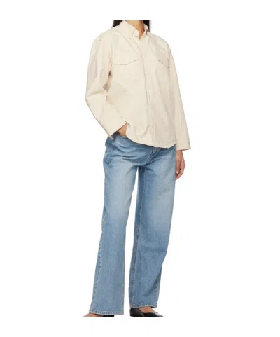 Dunst Off-white Classic Denim Shirt In White