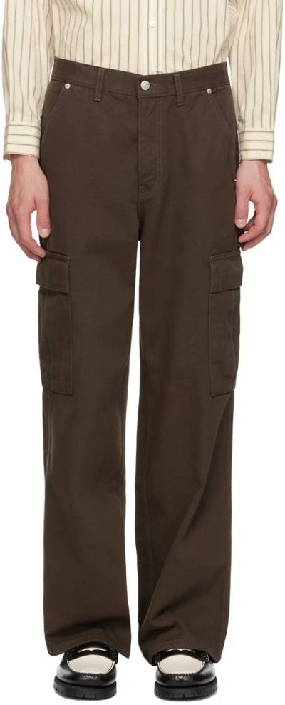 Dunst Brown Carpenter Denim Cargo Pants In Brown