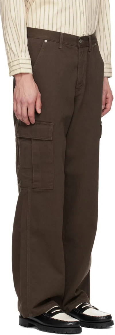 Dunst Brown Carpenter Denim Cargo Pants In Brown
