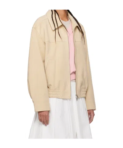 Dunst Beige Collared Faux-suede Jacket