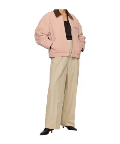 Dunst Beige Double-pleated Chino Trousers In Brown