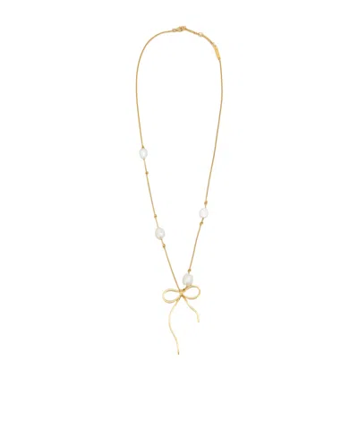 Marni Pearl-embellished Necklace In Gold