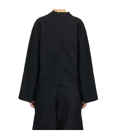 Thom Krom V-neck Long-sleeved Blouse In Black