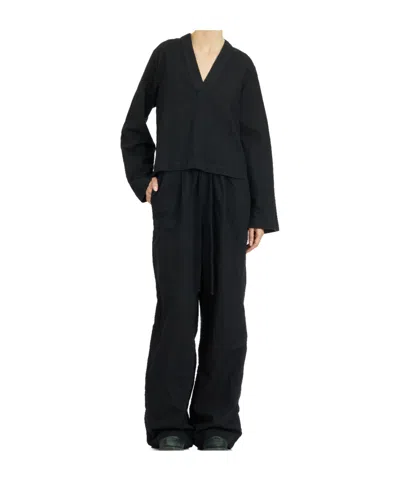 Thom Krom V-neck Long-sleeved Blouse In Black
