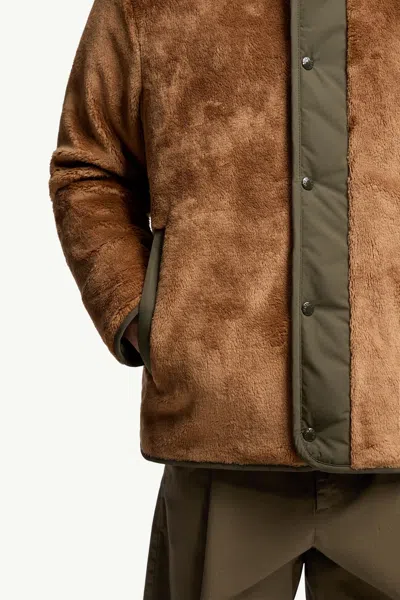 Moncler Rentignat Reversible Teddy Short Padded Jacket In Black