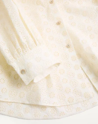 Valentino Daisy Polka-dot Sangallo Button-down Shirt In Neutral