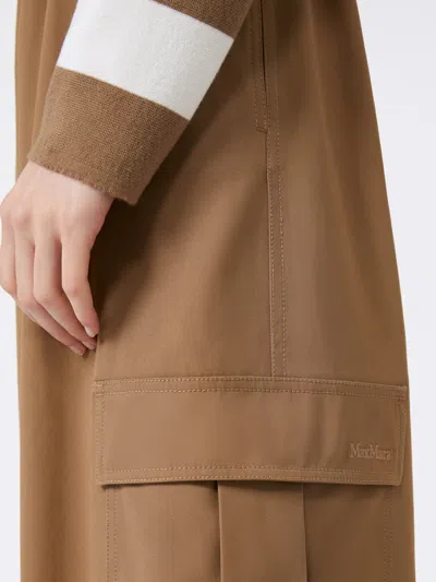 Max Mara Cargo Trousers With Elastic Waistband And Cuffs In Brown