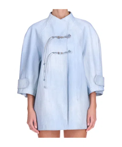 Ermanno Scervino Long Sleeve Denim Jacket In Blue