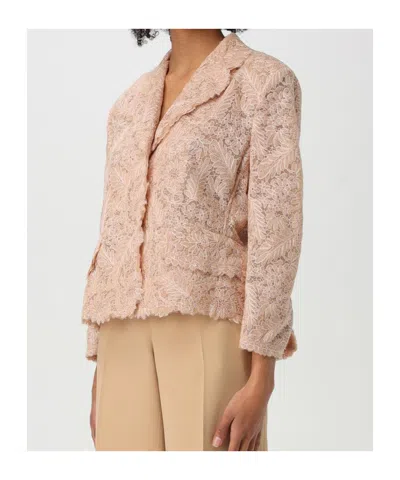 Ermanno Scervino Lace Blazer In Brown
