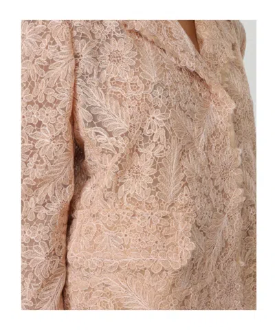 Ermanno Scervino Lace Blazer In Brown