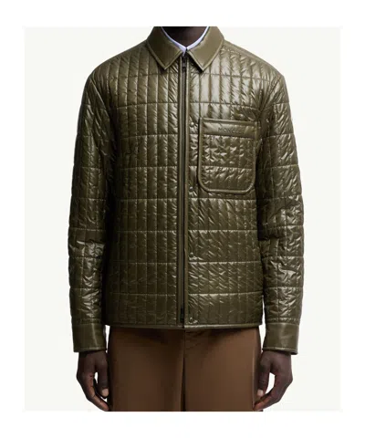 Moncler Madiere Rectangle Tech Casual Jacket In Gold