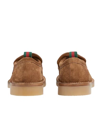 Gucci Men's Loafer With Web In Brown