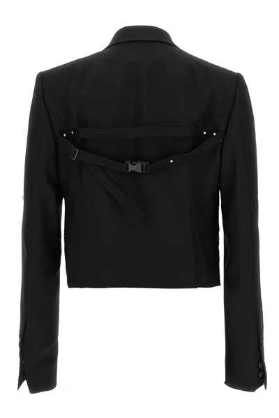 Rick Owens Alice Studded Virgin Wool Blazer In Black