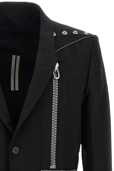 Rick Owens Alice Studded Virgin Wool Blazer In Black