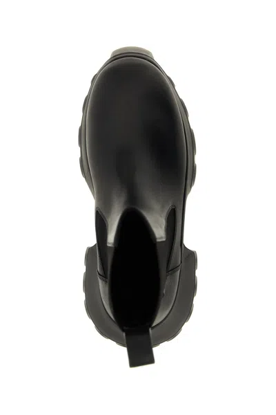 Rick Owens Black Hollywood Beatle Mega Tractor Chelsea Boots In Black