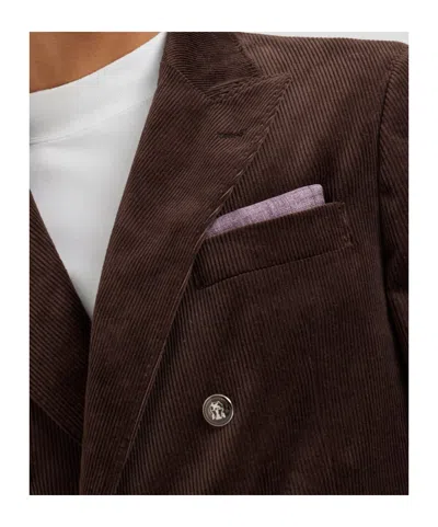 Brunello Cucinelli Silk Logo Pocket Square In Pink