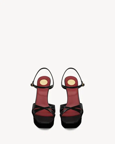 Saint Laurent Debbie Platform Sandals In Patent Leather