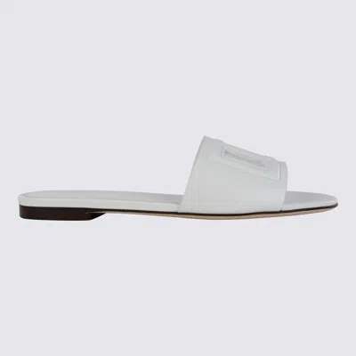 Dolce & Gabbana Leather Dg Millennials Slides In White