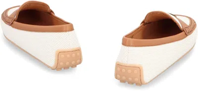 Tod's City Gommino Fabric Loafers In Neutral