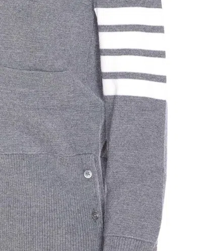 Thom Browne Grey 4-bar Stripe Knit Cardigan In Gray