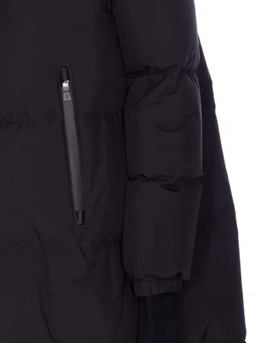 Herno Long Length Quilted Hooded Down Jacket In Black