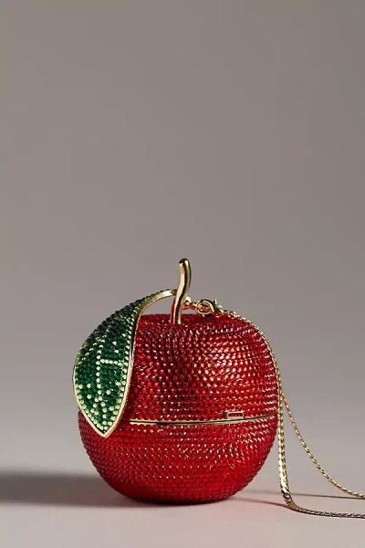 Rae Of Light Crystal Fruit Clutch In Red