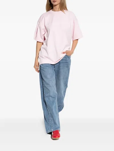 Alexander Wang Cotton Shrunken Logo T-shirt In Pink