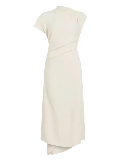 Proenza Schouler Hallie Hammered Viscose Midi Dress In Neutral