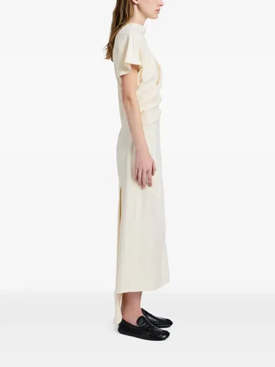 Proenza Schouler Hallie Hammered Viscose Midi Dress In Neutral