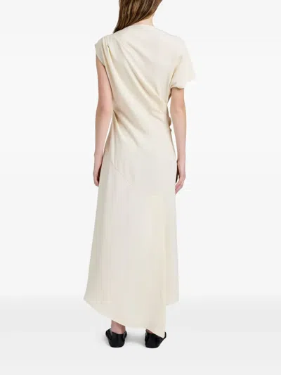 Proenza Schouler Hallie Hammered Viscose Midi Dress In Neutral