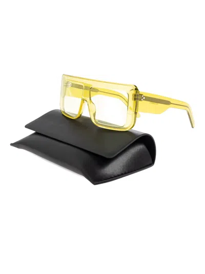 Rick Owens Rectangle-frame Glasses In Yellow