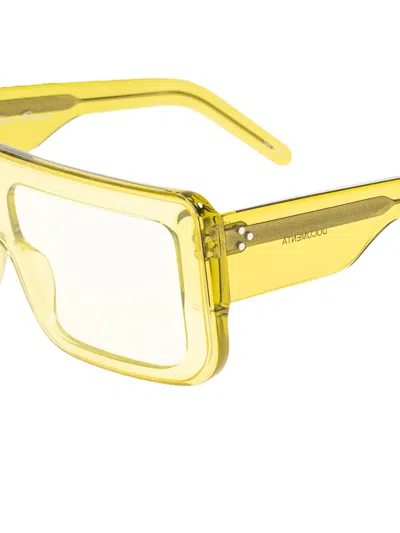 Rick Owens Rectangle-frame Glasses In Yellow